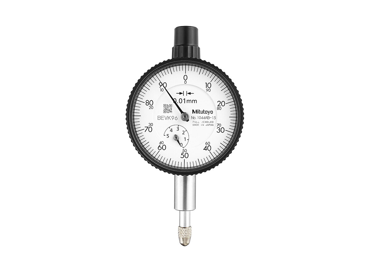 Mitutoyo White Dial Indicator with small multi-revolution dial