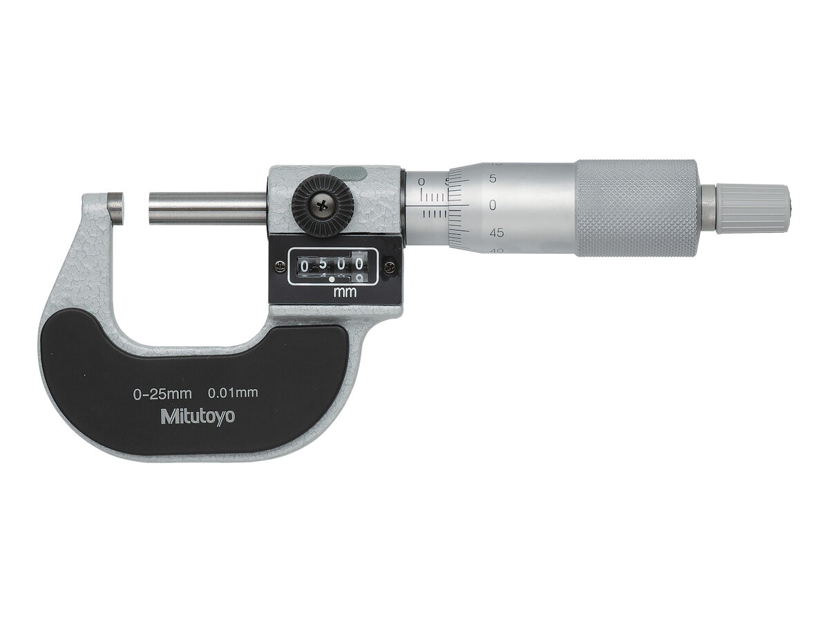 Mechanical Micrometer with a ratchet stop and used for taking accurate outside measurements.