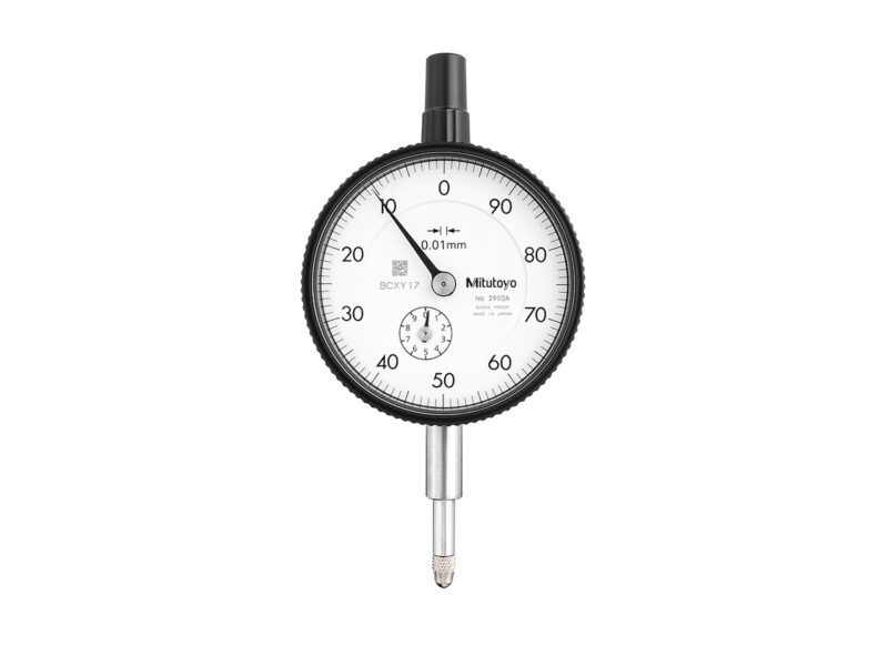 Mitutoyo White Dial Indicator with small multi-revolution dial