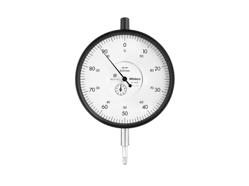 Easy-to-read Mitutoyo White Large Dial Face Dial Indicator with Black Bevel
