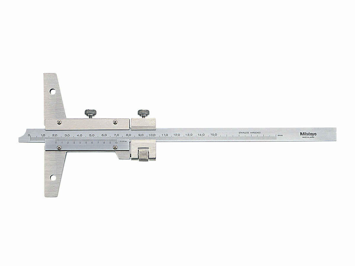 The Vernier Depth Gage precisely takes measurements in the style of a vernier caliper.