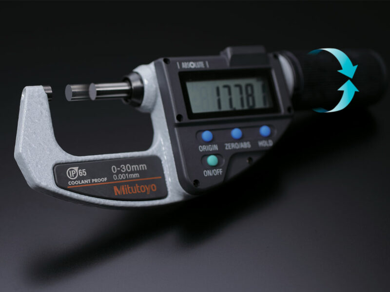 The front facing efficient micrometer showing quick measuring speed, with best accuracy.